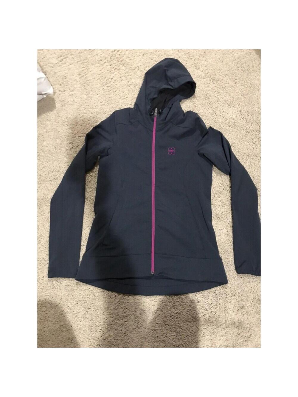 Women's BLURR black hooded jacket S SMALL windbreaker jogging hiking active